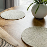 Set Of 4 Dove Ivory Braided 35 cm Jute Round Placemat - Fab Habitat , Placemats, 