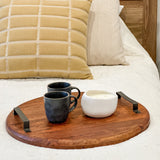 Duqqa Mango Wood 50x50cm Round Serving Board - Fab Habitat , Serving Boards, 