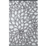Eden Black and White Floral Recycled Plastic Larger Rug - Fab Habitat , Recycled Plastic Rugs & Mats, 