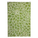 Eden Lime and White Floral Outdoor Large Rug - Fab Habitat , Recycled Plastic Rugs & Mats, 