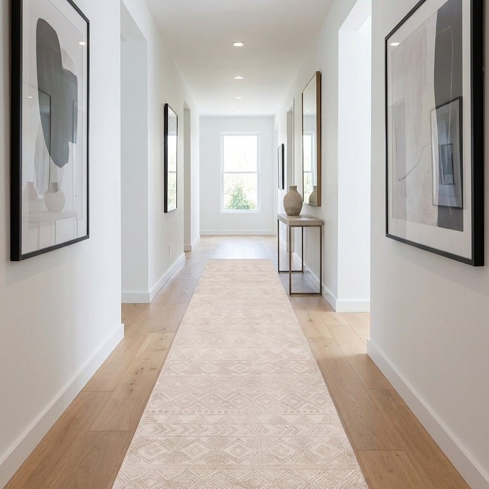Erika Beige Distressed Runner Rug