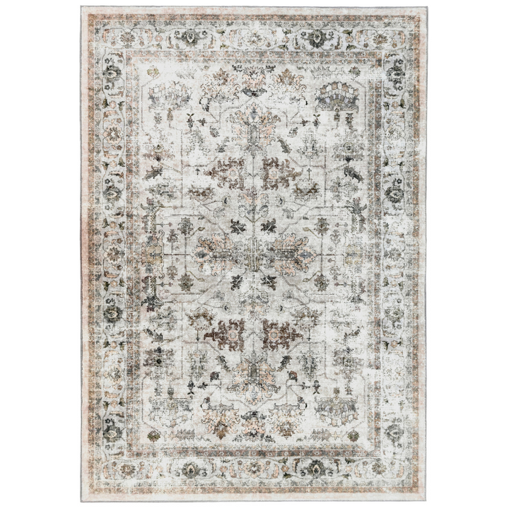Ersari Multicoloured Distressed Machine Washable Large Rug