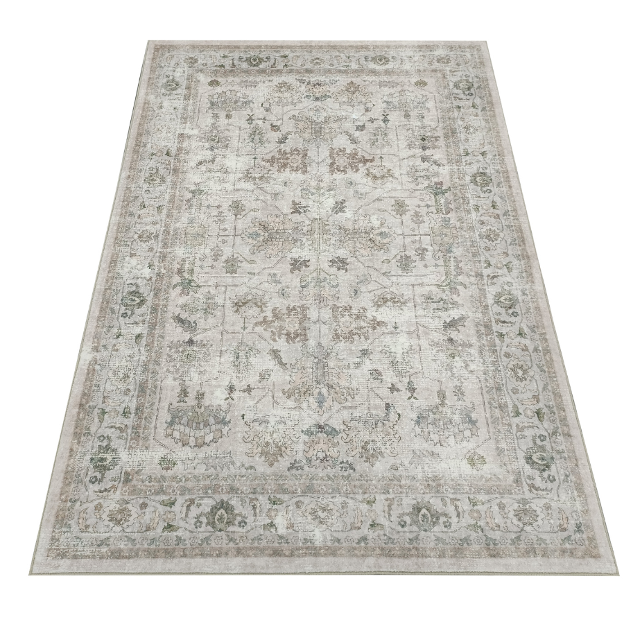 Ersari Multicoloured Distressed Machine Washable Rug
