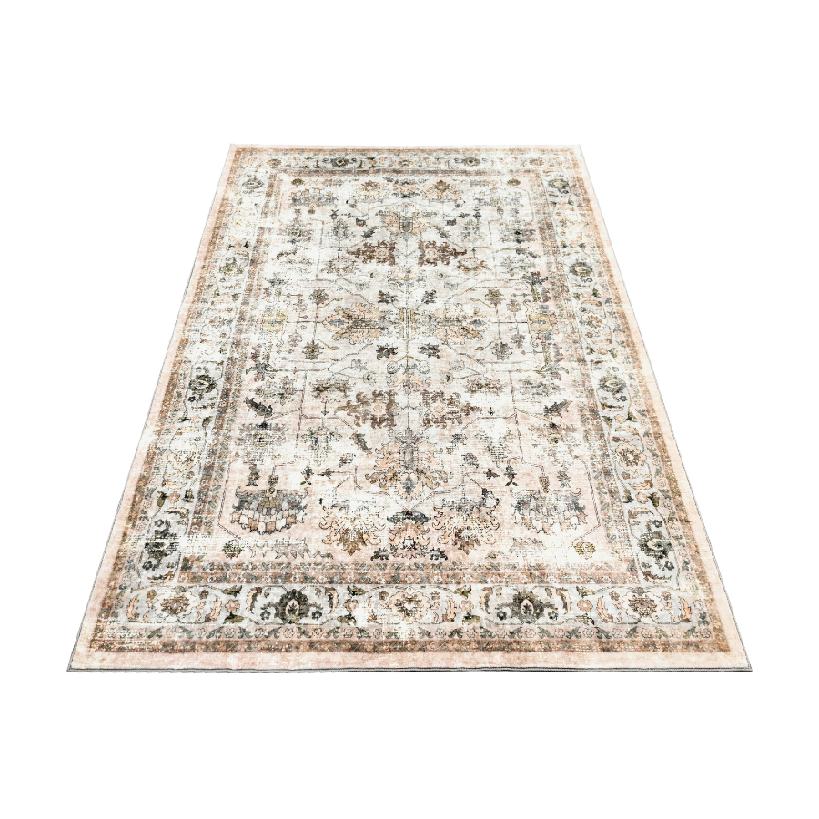 Ersari Multicoloured Distressed Machine Washable Large Rug