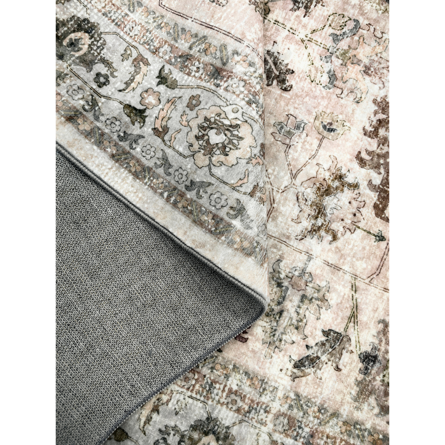 Ersari Multicoloured Distressed Machine Washable Large Rug