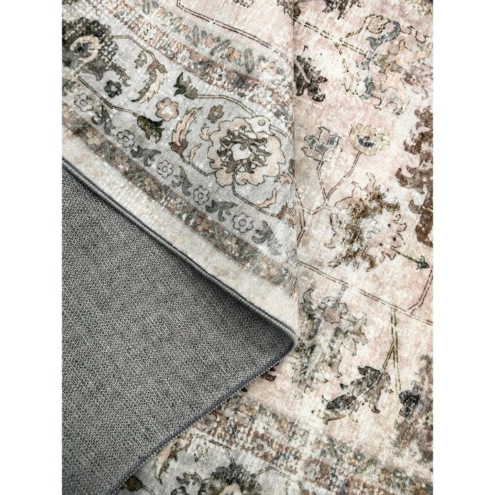 Ersari Multicoloured Distressed Machine Washable Large Rug