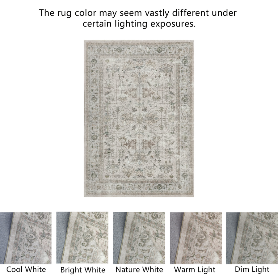Ersari Multicoloured Distressed Machine Washable Rug