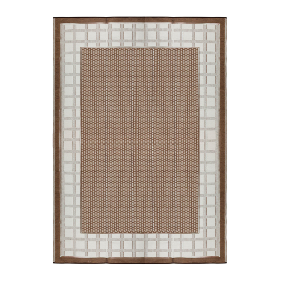 Europa Chestnut & Walnut Brown Geometric Outdoor Picnic Mat - Fab Habitat , Picnic Rugs, 