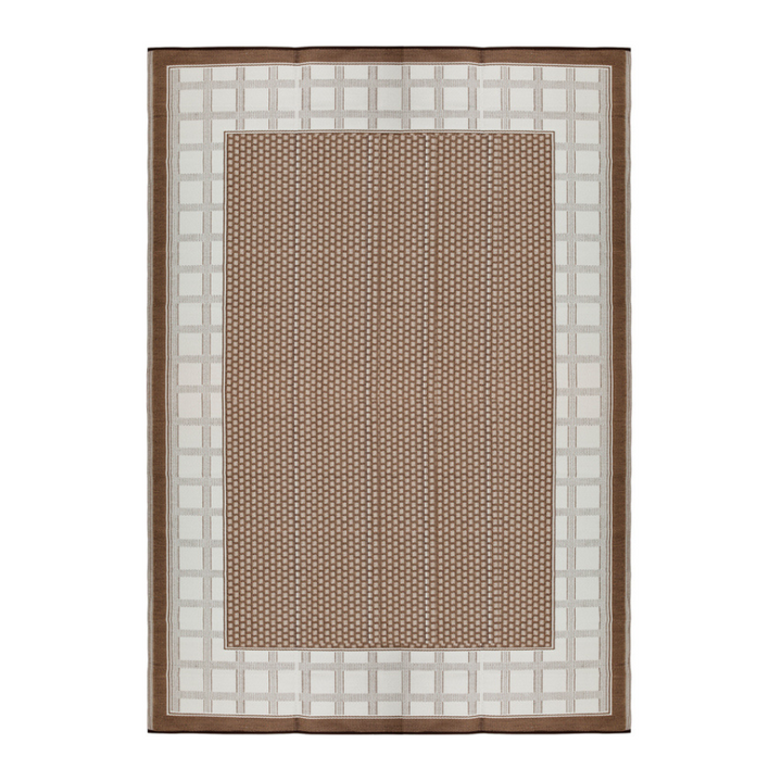Europa Chestnut & Walnut Brown Geometric Outdoor Picnic Mat - Fab Habitat , Picnic Rugs, [product_size],