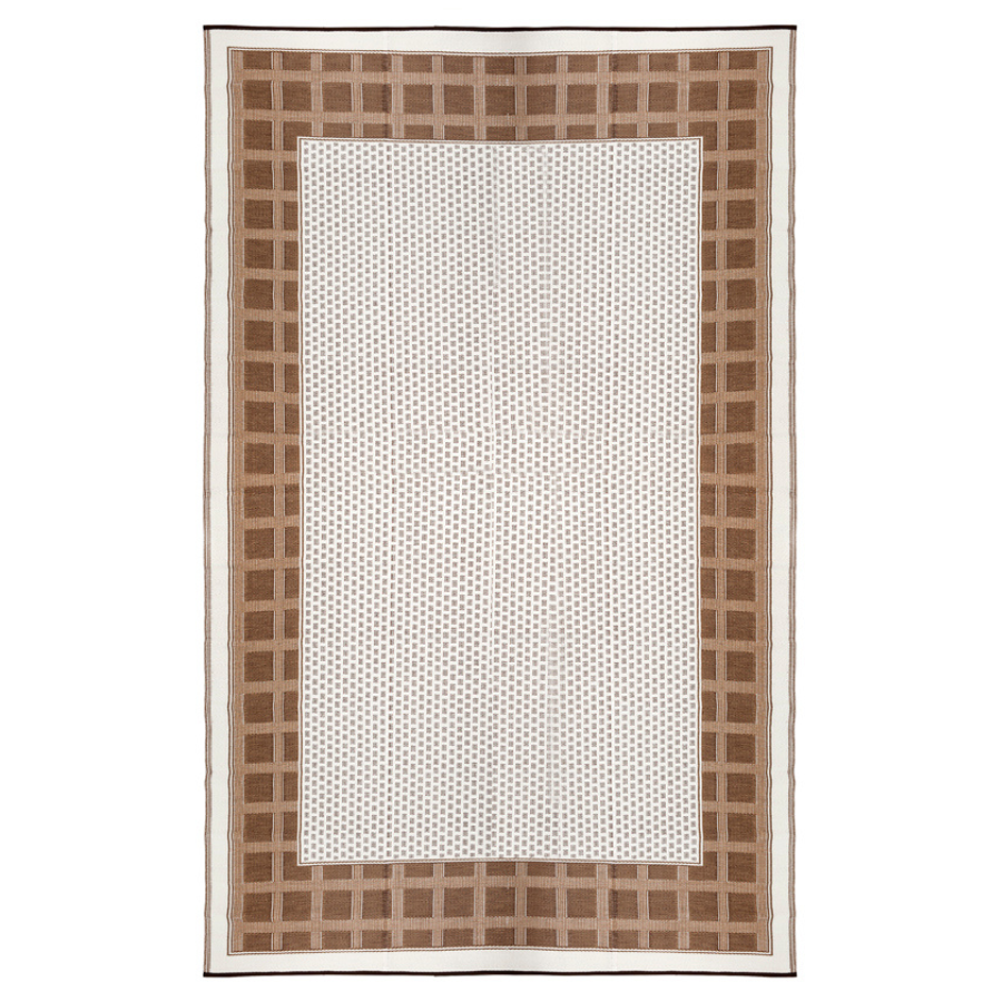 Europa Chestnut & Walnut Brown Geometric Outdoor Picnic Mat - Fab Habitat , Picnic Rugs, [product_size],
