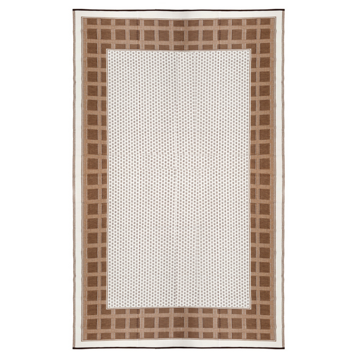 Europa Chestnut & Walnut Brown Geometric Outdoor Picnic Mat - Fab Habitat , Picnic Rugs, [product_size],