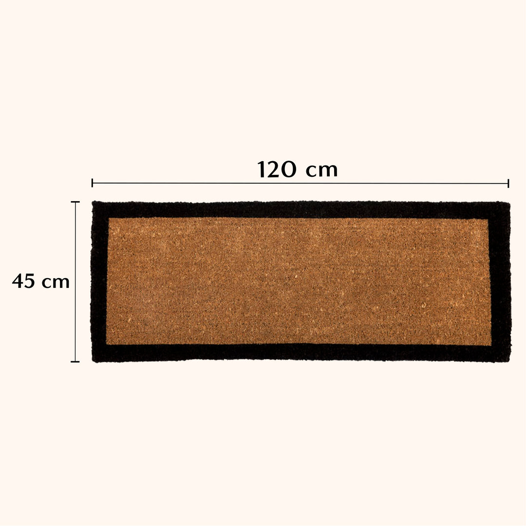 Four Corners Black Border and Natural Coir Doormat - Fab Habitat , Doormats, [product_size],