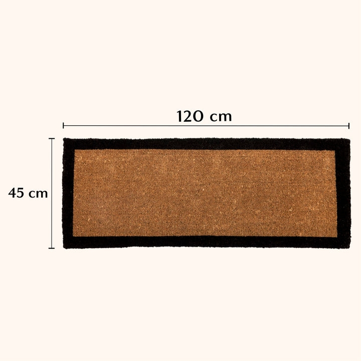 Four Corners Black Border and Natural Coir Doormat - Fab Habitat , Doormats, [product_size],