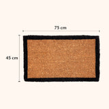 Four Corners Black Border and Natural Coir Doormat - Fab Habitat , Doormats, 