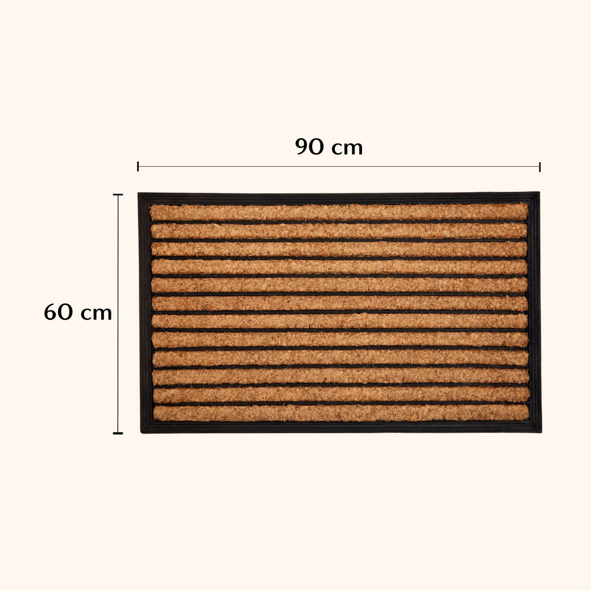 Stripes Rubber Bordered Coir Doormat - Fab Habitat , Doormats, 