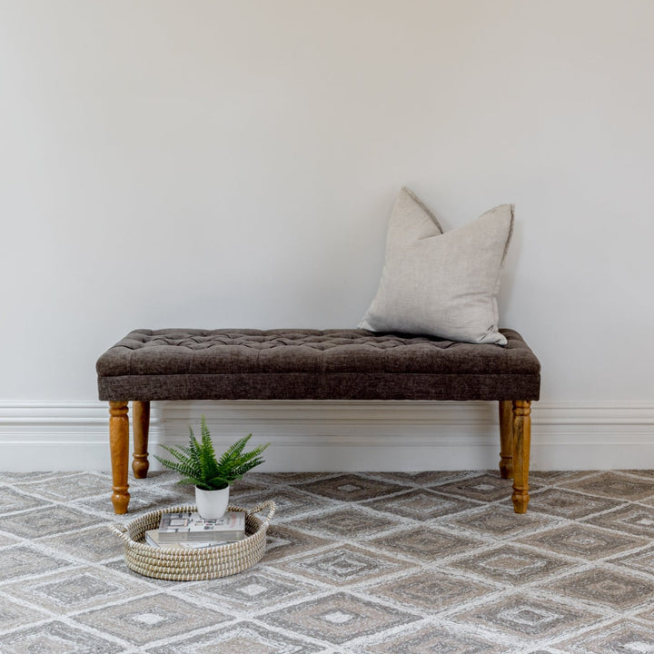 Stanley Grey Entryway Upholstered Cushioned Bench Seat - 125 Cm - Fab Habitat , Benches, [product_size],