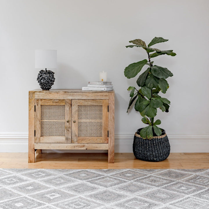 Ajni Blue Handmade 31 cm Natural Seagrass Storage Basket and Planter - Fab Habitat , Storage Baskets, 