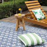 Pearl Blue Floral Polypropylene Large Rug - Fab Habitat , Outdoor Rugs, 