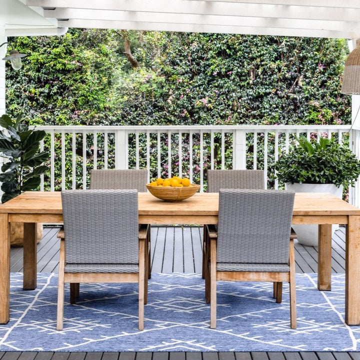 Agatti Tribal Outdoor Large Blue Rug - Fab Habitat , Outdoor Rugs, [product_size],