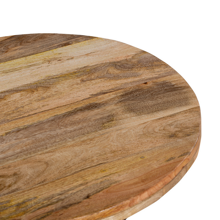 Faye Natural & Black Small Wooden Round Coffee Table - Fab Habitat , Coffee Tables, [product_size],