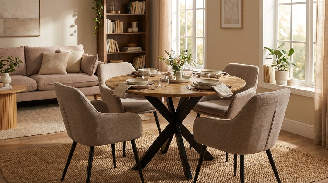 Faye Natural Finish 130cm Round Dining Table