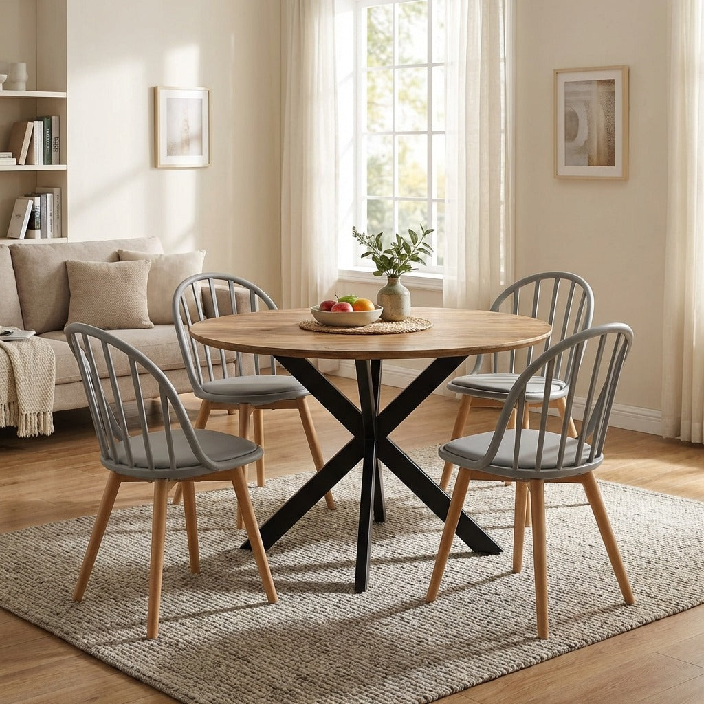 Faye Natural Finish 130cm Round Dining Table