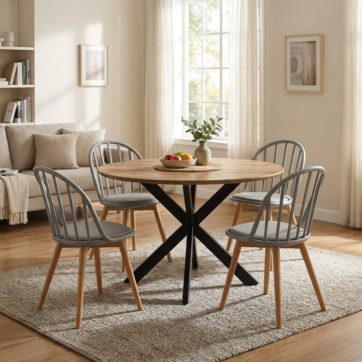 Faye Natural Finish 130cm Round Dining Table