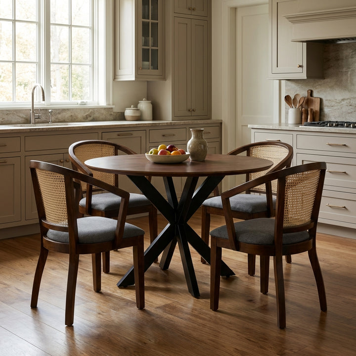 Faye Walnut Finish 130cm Round Dining Table