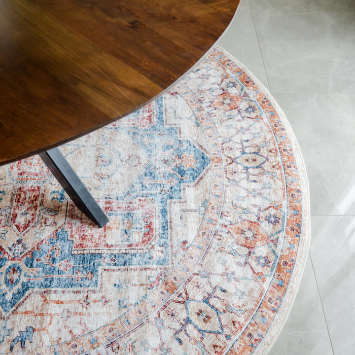 Maja Multicoloured Distressed Non-Slip Large Round Rug - Fab Habitat , Non Slip Rugs, [product_size],