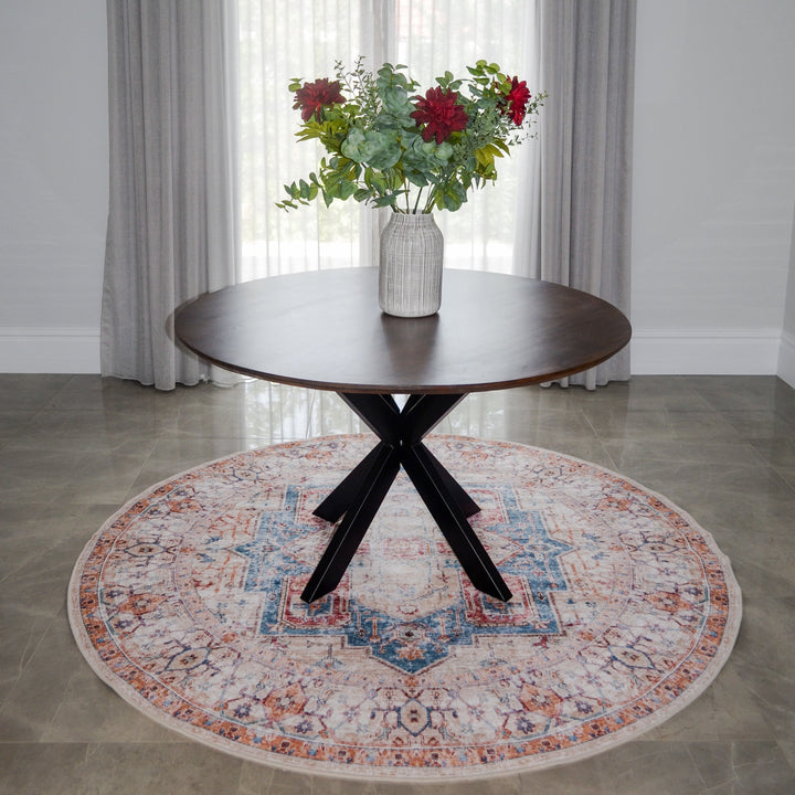 Maja Multicoloured Distressed Non-Slip Large Round Rug - Fab Habitat , Non Slip Rugs, [product_size],