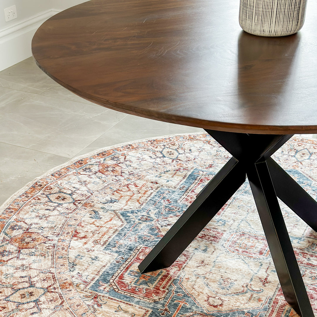 Faye Walnut Finish 130cm Round Dining Table - Fab Habitat , Kitchen & Dining Furniture, [product_size],