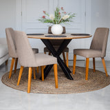 Faye Natural Finish 130cm Round Dining Table - Fab Habitat , Kitchen & Dining Furniture, 