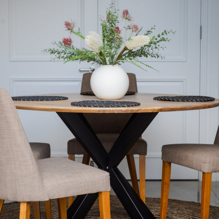 Faye Natural Finish 130cm Round Dining Table - Fab Habitat , Kitchen & Dining Furniture, [product_size],