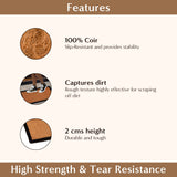 Four Corners Black Border and Natural Coir Doormat - Fab Habitat , Doormats, 