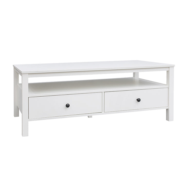 Floriana White 121cm Coffee Table with 2 Drawers - Fab Habitat , Coffee Tables, [product_size],