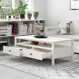Floriana White 121cm Coffee Table with 2 Drawers - Fab Habitat , Coffee Tables, 