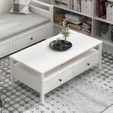 Floriana White 121cm Coffee Table with 2 Drawers - Fab Habitat , Coffee Tables, 