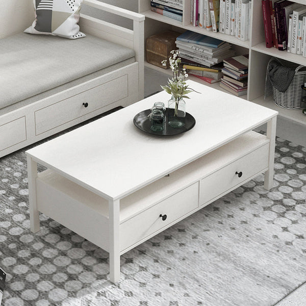 Floriana White 121cm Coffee Table with 2 Drawers - Fab Habitat , Coffee Tables, 