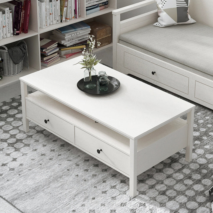 Floriana White 121cm Coffee Table with 2 Drawers - Fab Habitat , Coffee Tables, [product_size],