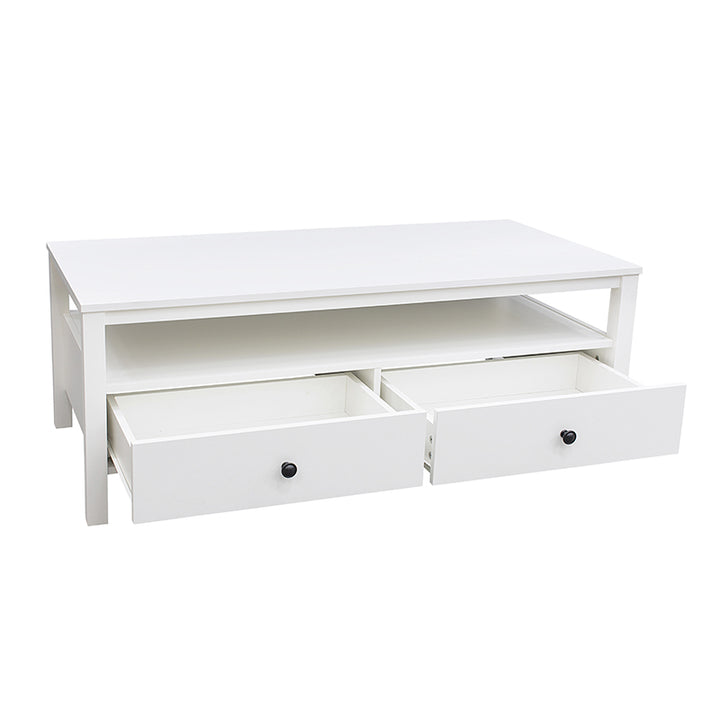 Floriana White 121cm Coffee Table with 2 Drawers - Fab Habitat , Coffee Tables, [product_size],