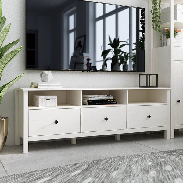 Floriana White 157cm Entertainment TV Unit with 3 Drawers - Fab Habitat , TV Units, 