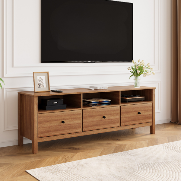 Floriana Walnut 157cm Entertainment TV Unit with 3 Drawers