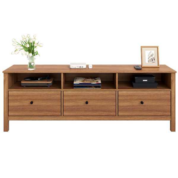 Floriana Walnut 157cm Entertainment TV Unit with 3 Drawers