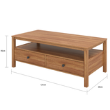 Floriana Walnut 121cm Coffee Table with 2 Drawers