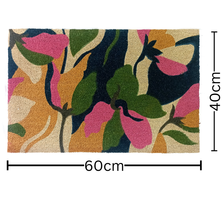 Flower Green rug 40x60cm nature inspired floor mat buy online in Australia