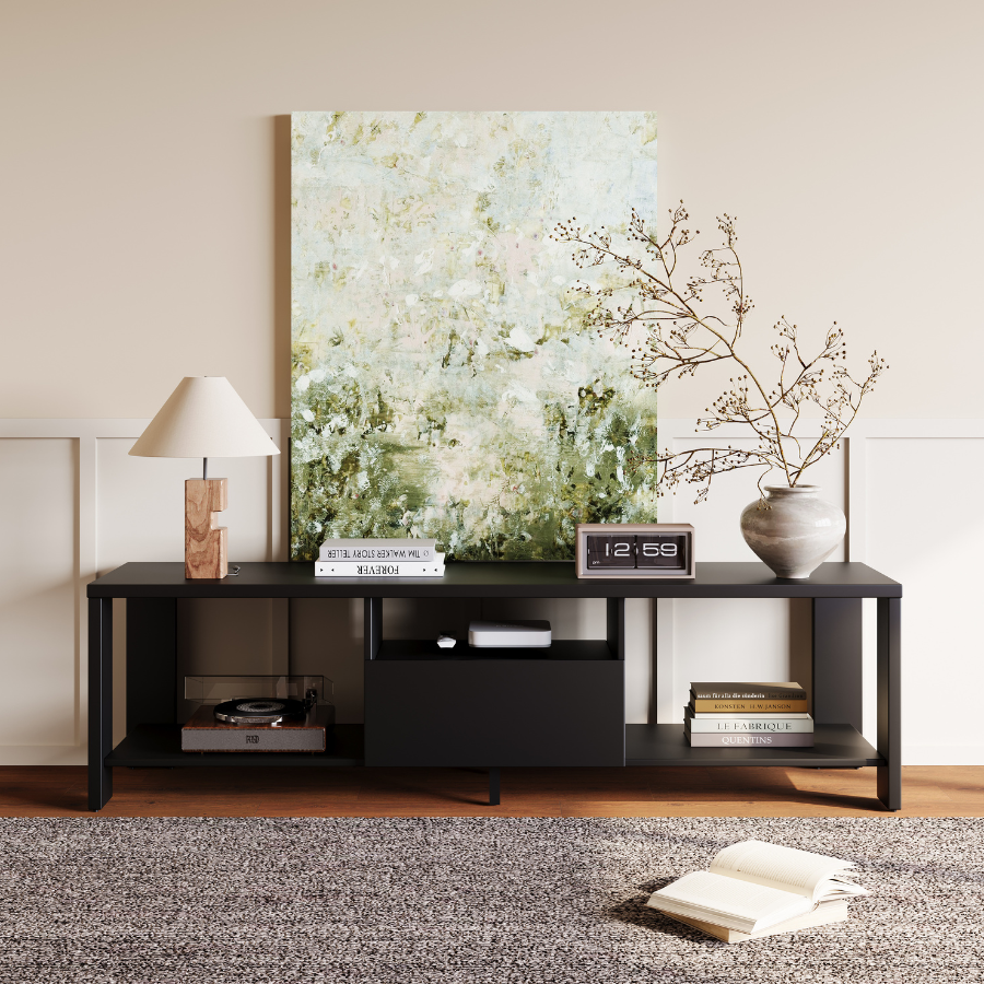 Fontana Black 150cm Entertainment TV Unit
