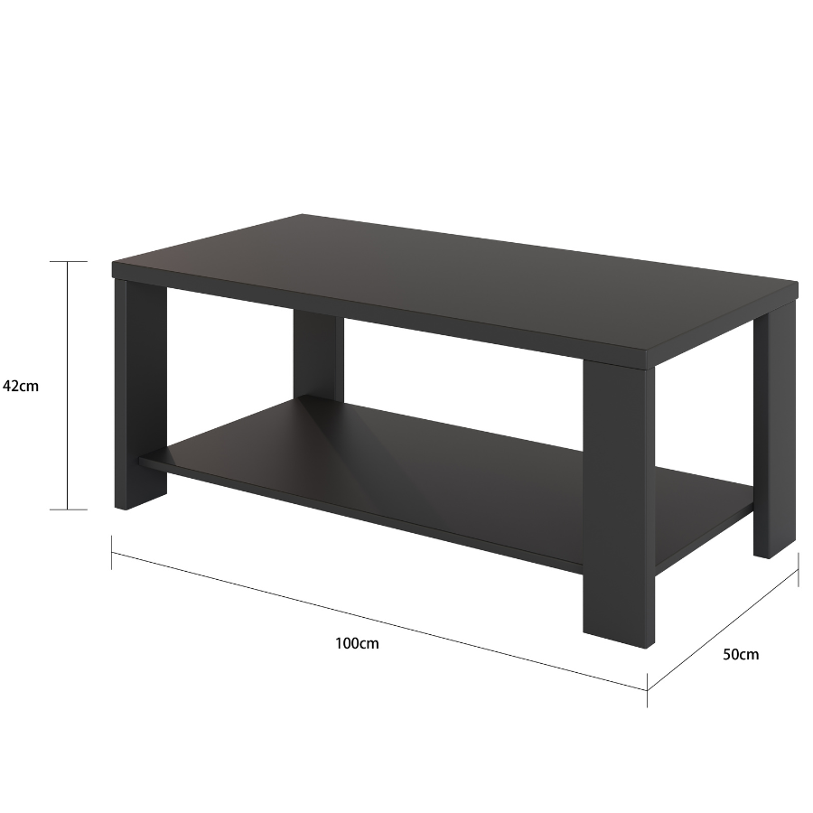 Fontana Black 100cm Coffee Table