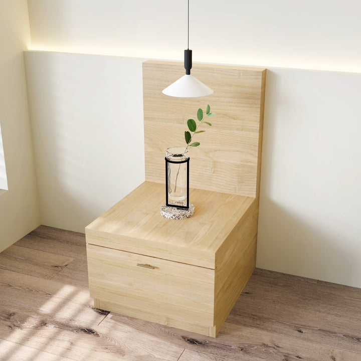 Fuji Natural Bedside Table with 1 Drawer - Fab Habitat , Side Tables, [product_size],