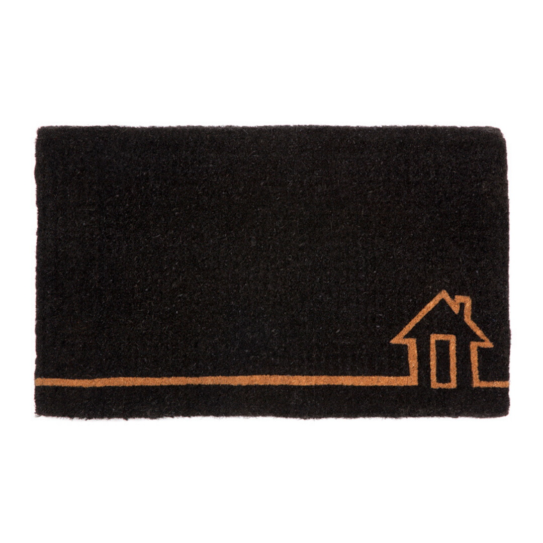 Ghar Black and Natural Coir Doormat - Fab Habitat , Doormats, 