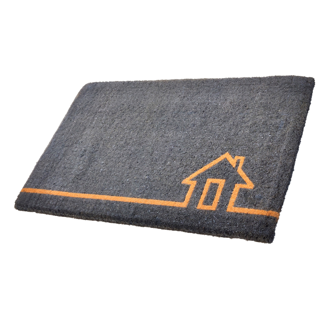 Ghar Grey Coir Doormat - Fab Habitat , Doormats, 